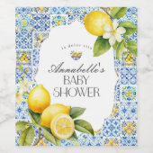 Amalfi Coast Italiaans Baby shower Barware Wijn Etiket (Enkel label)