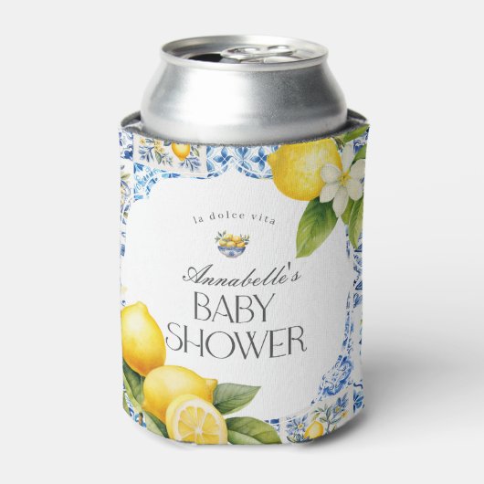 Amalfi Coast Italiaans Baby shower Favor Barware Blikjeskoeler (Blikje Voorkant)