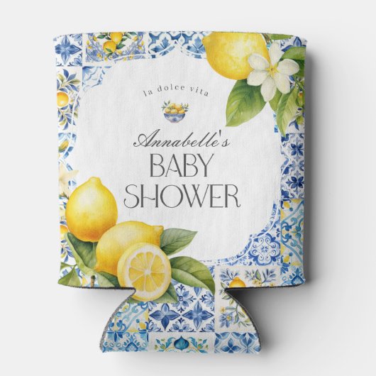 Amalfi Coast Italiaans Baby shower Favor Barware Blikjeskoeler (Achterkant)