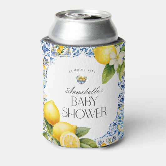 Amalfi Coast Italiaans Baby shower Favor Barware Blikjeskoeler (Blikje Achterkant)