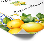 Amalfi Coast Italiaans Baby shower Favors Poster (Hoek)