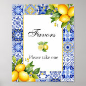 Amalfi Coast Italiaans Baby shower Favors Poster (Voorkant)
