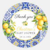 Amalfi Coast Italiaans Baby shower gunst Ronde Sticker (Voorkant)