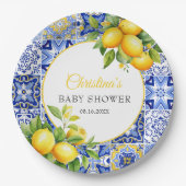 Amalfi Coast Italiaans Baby shower Papieren Bordje (Voorkant)