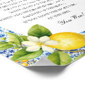 Amalfi Coast Italiaans Dont Say Baby shower Game Poster (Hoek)