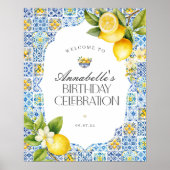 Amalfi Coast Italiaans Verjaardagsfeestje Welkomst Poster (Voorkant)