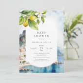 Amalfi Coast ItaliaansCitroen Baby shower Kaart (Staand voorkant)
