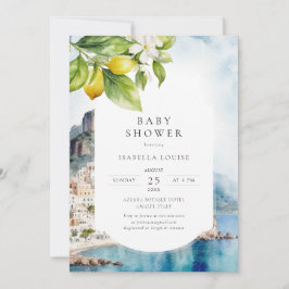 Amalfi Coast ItaliaansCitroen Baby shower Kaart