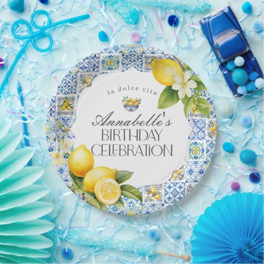 Amalfi Coast Italiaanse Verjaardagsfeesttafel Deco Papieren Bordje (Feest)