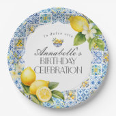 Amalfi Coast Italiaanse Verjaardagsfeesttafel Deco Papieren Bordje (Voorkant)