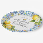 Amalfi Coast Italiaanse Verjaardagsfeesttafel Deco Papieren Bordje (Gekanteld)