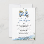 Amalfi Coast Italië Blauwe Vespa Flat Dank u kaart (Voorkant)