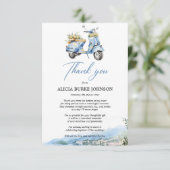 Amalfi Coast Italië Blauwe Vespa Flat Dank u kaart (Staand voorkant)