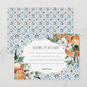 Amalfi Coast Italië Boeken voor Baby Invite Insert Informatiekaartje (Voorkant / Achterkant)