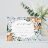 Amalfi Coast Italië Boeken voor Baby Invite Insert Informatiekaartje (Staand voorkant)