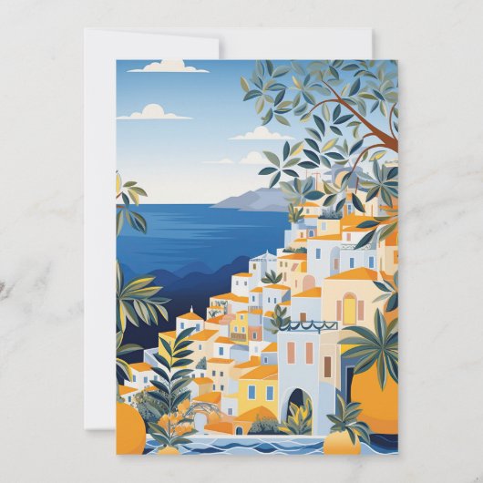 Amalfi Coast Italië Bruidsdouche uitnodiging (Achterkant)