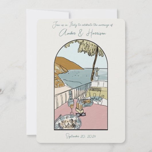 Amalfi Coast Italië Bruiloft Save The Date Kaart (Voorkant)