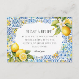 Amalfi Coast Italië Deel een recept Uitnodigen inv Informatiekaartje