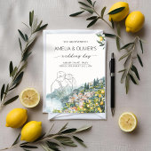 Amalfi Coast Italië Huwelijksuitnodiging Lemon Sum Kaart