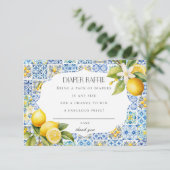 Amalfi Coast Italië Luier Raffle Uitnodiging invoe Informatiekaartje (Staand voorkant)