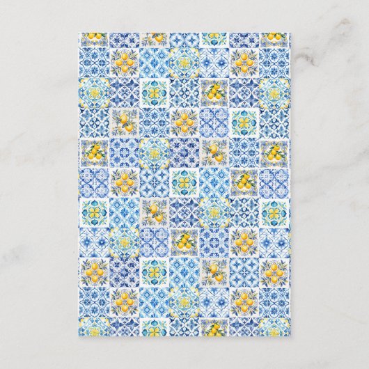 Amalfi Coast Italië Luier Raffle Uitnodiging invoe Informatiekaartje (Achterkant)