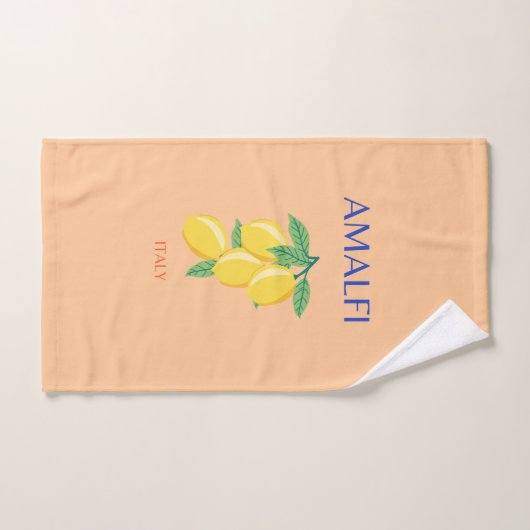Amalfi Coast, Italië, Reiskunst, Pastel, Oranje Bad Handdoek (Handdoek)