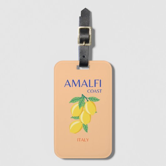 Amalfi Coast, Italië, Reiskunst, Pastel, Oranje Bagagelabel (Voorkant (verticaal))