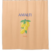 Amalfi Coast, Italië, Reiskunst, Pastel, Oranje Douchegordijn (Voorkant)