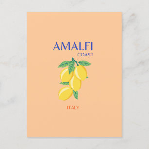 Amalfi Coast, Italië, Reiskunst, Pastel, Oranje Feestdagenkaart
