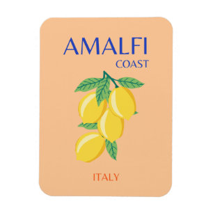 Amalfi Coast, Italië, Reiskunst, Pastel, Oranje Magneet