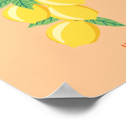 Amalfi Coast, Italië, Reiskunst, Pastel, Oranje Poster (Hoek)