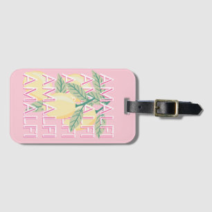 Amalfi Coast, Italië, Reiskunst, Preppy, Roze Bagagelabel