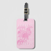 Amalfi Coast, Italië, Reiskunst, Preppy, Roze Bagagelabel (Voorkant (verticaal))