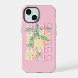 Amalfi Coast, Italië, Reiskunst, Preppy, Roze iPhone 15 Case