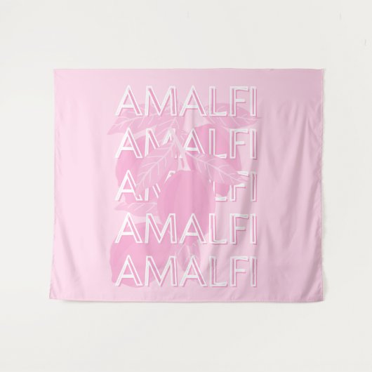 Amalfi Coast, Italië, Reiskunst, Preppy, Roze Wandkleed (Voorkant (horizontaal))