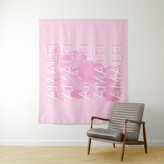 Amalfi Coast, Italië, Reiskunst, Preppy, Roze Wandkleed (In situ)