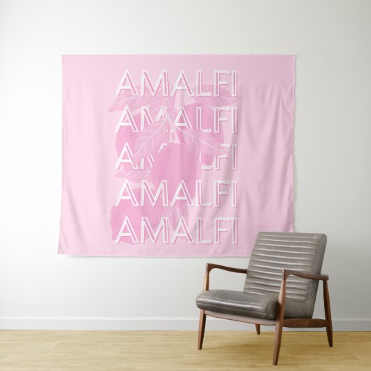 Amalfi Coast, Italië, Reiskunst, Preppy, Roze Wandkleed (In Situ (horizontaal))