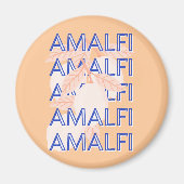 Amalfi Coast, Italië Reiskunst, Preppy, Sinaasappe Magneet (Voorkant)