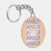 Amalfi Coast, Italië Reiskunst, Preppy, Sinaasappe Sleutelhanger (Voorkant Links)