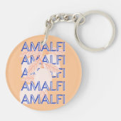 Amalfi Coast, Italië Reiskunst, Preppy, Sinaasappe Sleutelhanger (Achterkant)