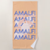 Amalfi Coast, Italië Reiskunst, Preppy, Sinaasappe Strandlaken (Voorkant)
