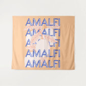 Amalfi Coast, Italië Reiskunst, Preppy, Sinaasappe Wandkleed (Voorkant (horizontaal))