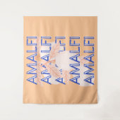 Amalfi Coast, Italië Reiskunst, Preppy, Sinaasappe Wandkleed (Voorkant)