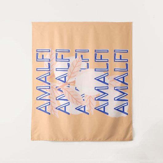 Amalfi Coast, Italië Reiskunst, Preppy, Sinaasappe Wandkleed (Voorkant)