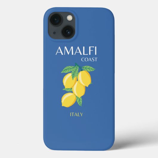Amalfi Coast, Italië, Reiskunst, Retro, Blauw Case-Mate iPhone Case (Achterkant)
