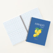 Amalfi Coast, Italië, Reiskunst, Retro, Blauw Notitieboek (Binnen)