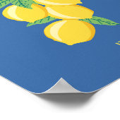 Amalfi Coast, Italië, Reiskunst, Retro, Blauw Poster (Hoek)