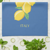 Amalfi Coast, Italië, Reiskunst, Retro, Blauw Theedoek (Gevouwen)