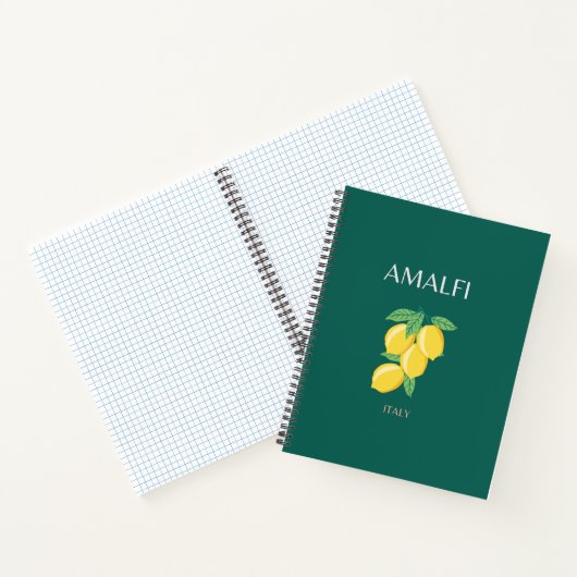 Amalfi Coast, Italië, Reiskunst, Retro, Groen Notitieboek (Binnen)