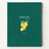 Amalfi Coast, Italië, Reiskunst, Retro, Groen Notitieboek (Achterkant)